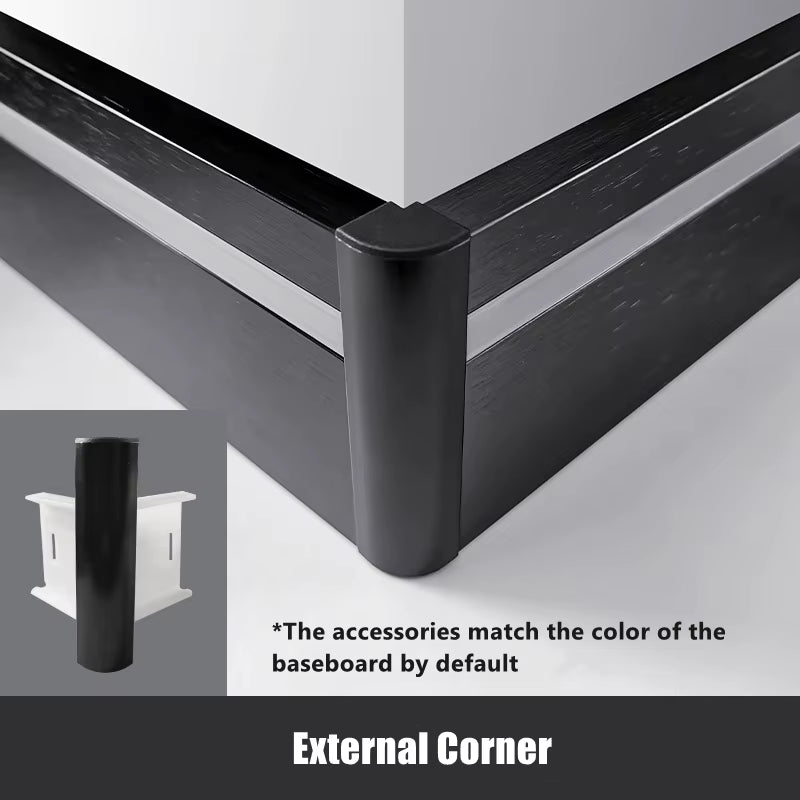 H8/10Cm Brushed LED Skirting Line 0.5M 1M LED Aluminium Profile Floor Baseboard Bar Strip Light Metal Wall Skirting Linear Lamp