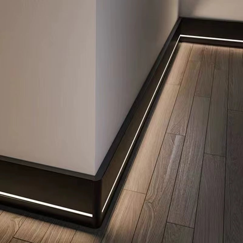 H8/10Cm Brushed LED Skirting Line 0.5M 1M LED Aluminium Profile Floor Baseboard Bar Strip Light Metal Wall Skirting Linear Lamp