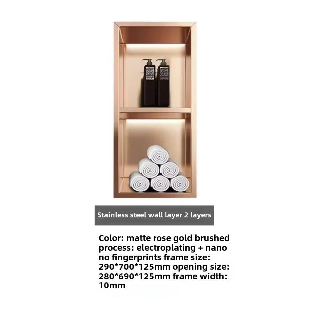 304 Stainless Steel Embedded Niche Hand Washing Bathroom Bathroom Shower Room Toilet Embedded Storage Wall Cabinet