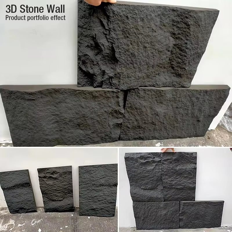 60X40Cm High Simulation Stone 3D Wall Stickers Stone Brick Wallpaper Wall Covering Living Room Rhombus 3D Wall Panel Mold Tile