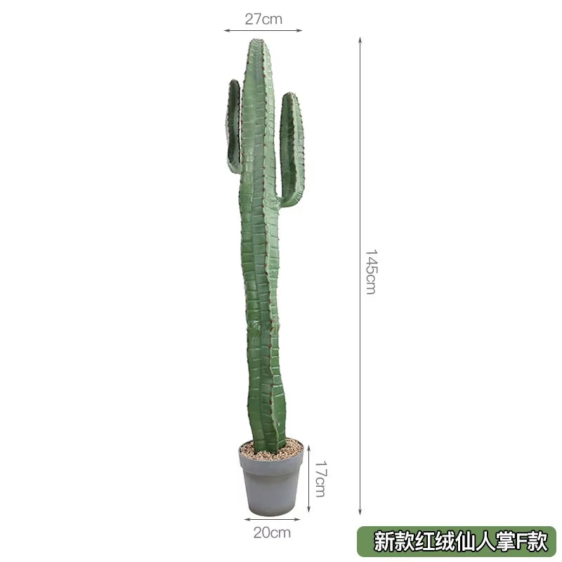 Simulated Cactus, Immortal Pillar Ball Measuring Ruler, Tropical Plant Landscape Floor-Standing Ornament Home Decor
