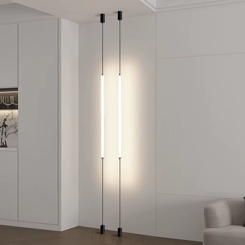 Italy Design Bedroom Bedside LED Floor Lamps Acrylic Sconces Long Line Light Modern Black Hotel Living Room LED Floor Light Home