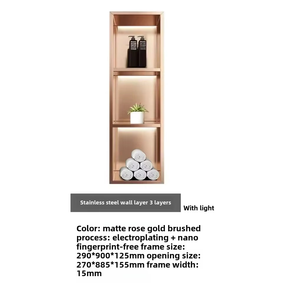 304 Stainless Steel Embedded Niche Hand Washing Bathroom Bathroom Shower Room Toilet Embedded Storage Wall Cabinet