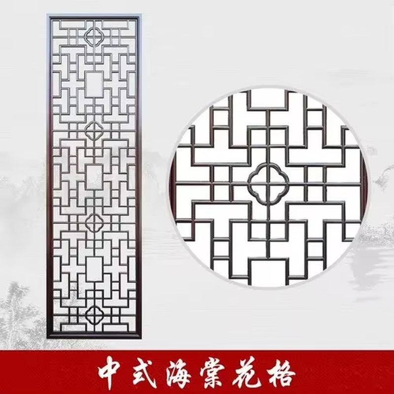 Custom Home Living Room Entrance Office New Japanese Solid Wood Grille Screen Mobile Baffle Wall