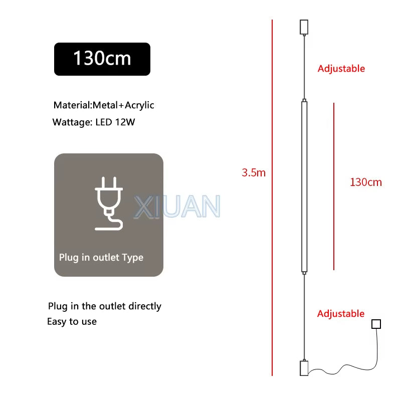 Italy Design Bedroom Bedside LED Floor Lamps Acrylic Sconces Long Line Light Modern Black Hotel Living Room LED Floor Light Home
