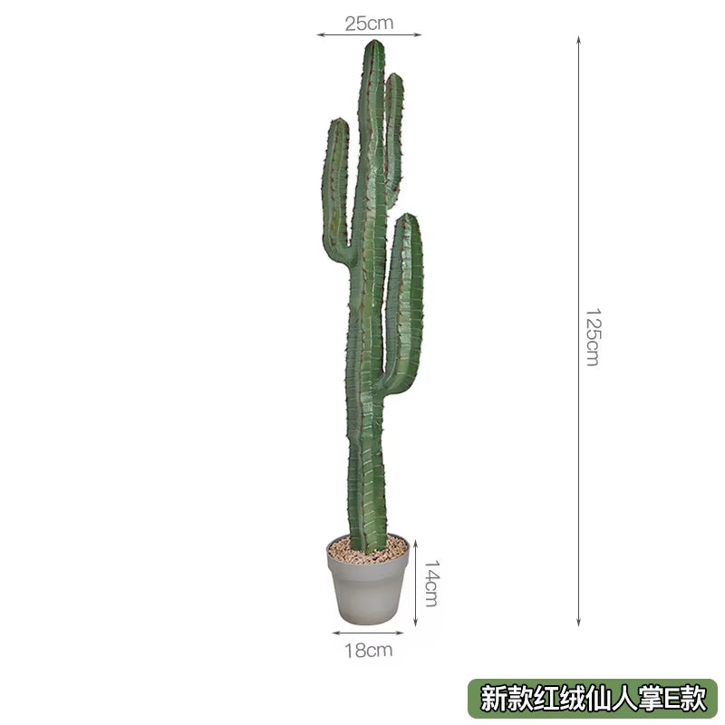 Simulated Cactus, Immortal Pillar Ball Measuring Ruler, Tropical Plant Landscape Floor-Standing Ornament Home Decor