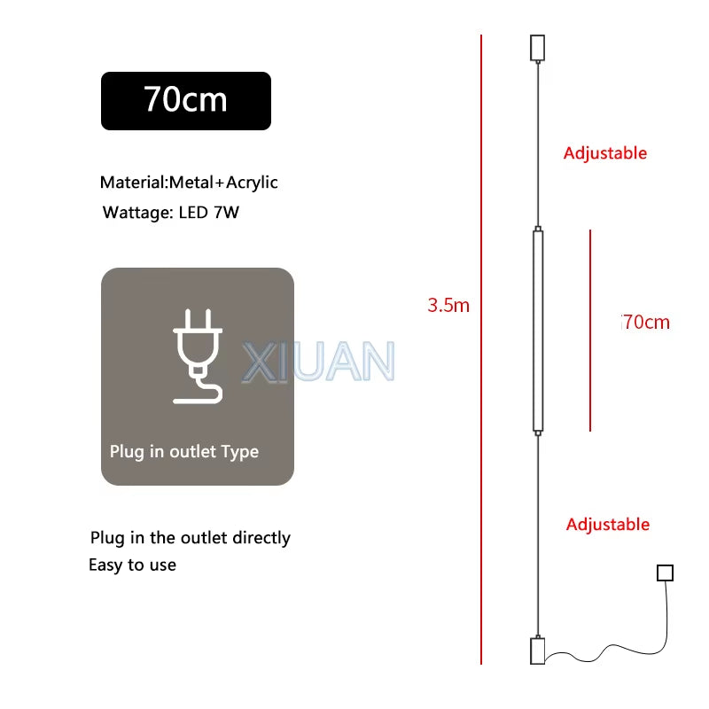 Italy Design Bedroom Bedside LED Floor Lamps Acrylic Sconces Long Line Light Modern Black Hotel Living Room LED Floor Light Home