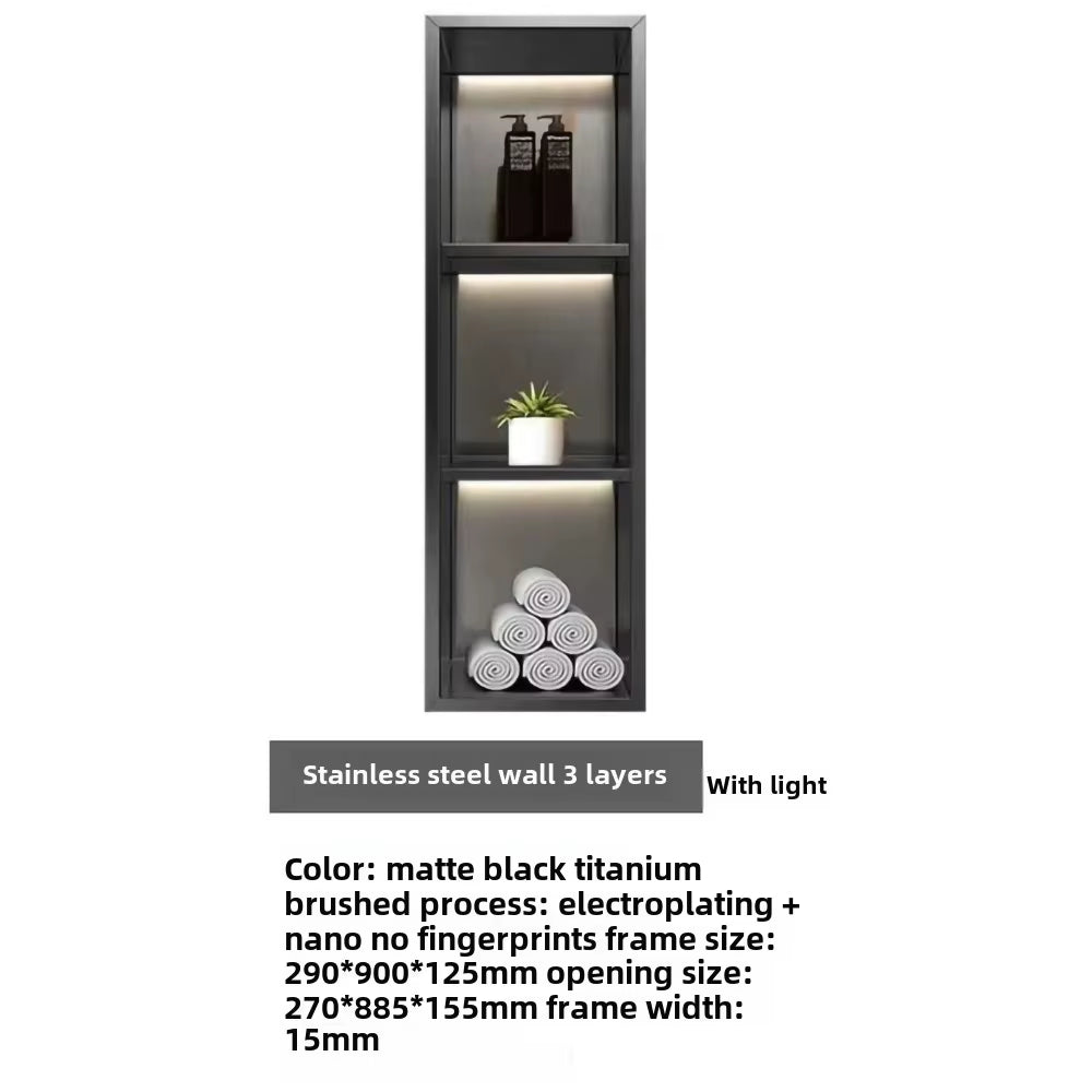 304 Stainless Steel Embedded Niche Hand Washing Bathroom Bathroom Shower Room Toilet Embedded Storage Wall Cabinet