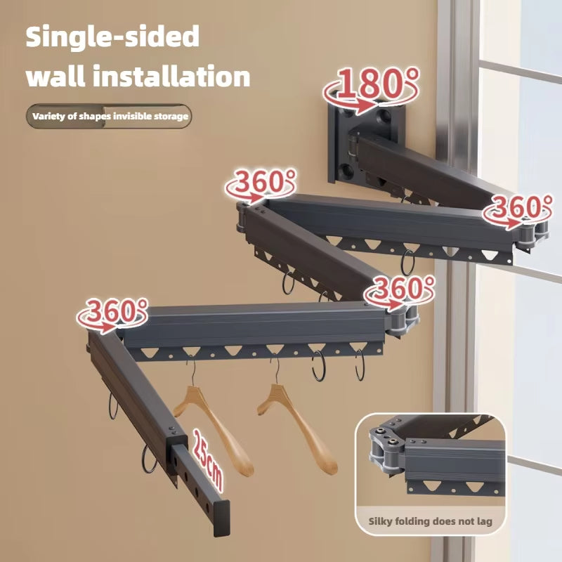 Foldable Shower Curtain Rod Set, Invisible Bathroom Partition Waterproof, Premium Dry-Wet Separation with Grommets