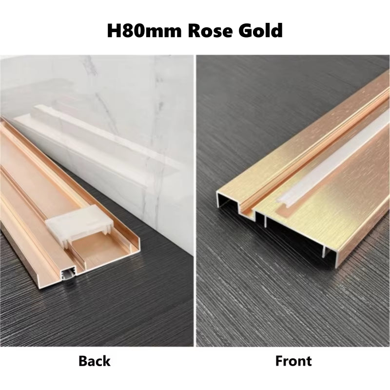H8/10Cm Brushed LED Skirting Line 0.5M 1M LED Aluminium Profile Floor Baseboard Bar Strip Light Metal Wall Skirting Linear Lamp