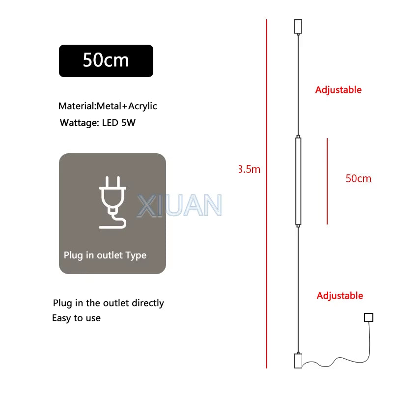 Italy Design Bedroom Bedside LED Floor Lamps Acrylic Sconces Long Line Light Modern Black Hotel Living Room LED Floor Light Home