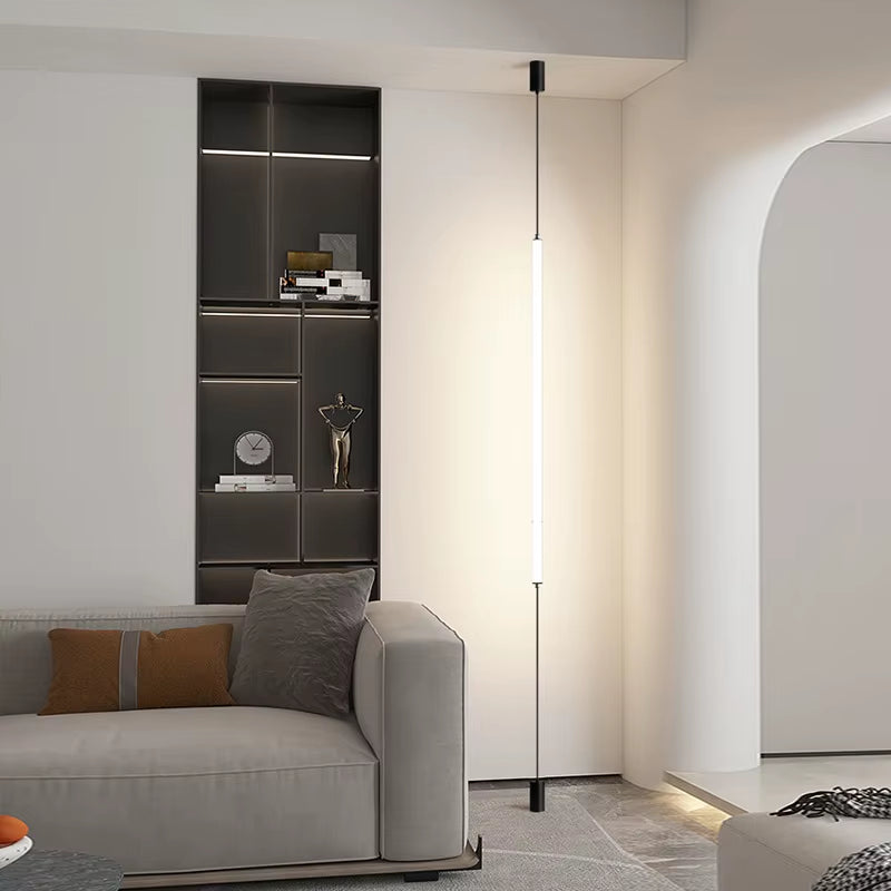 Italy Design Bedroom Bedside LED Floor Lamps Acrylic Sconces Long Line Light Modern Black Hotel Living Room LED Floor Light Home