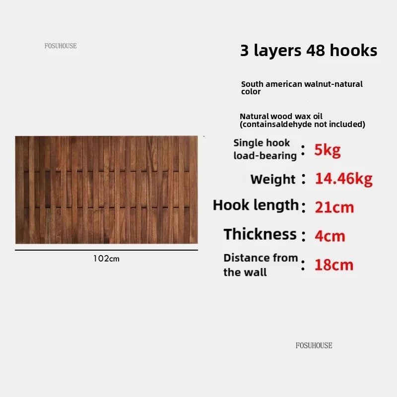 Creativity Wood Coat Racks Multilayer Wall Clothes Hanger Living Room Entrance Door Coat Rack Wall Porch Bedroom Hanging Area
