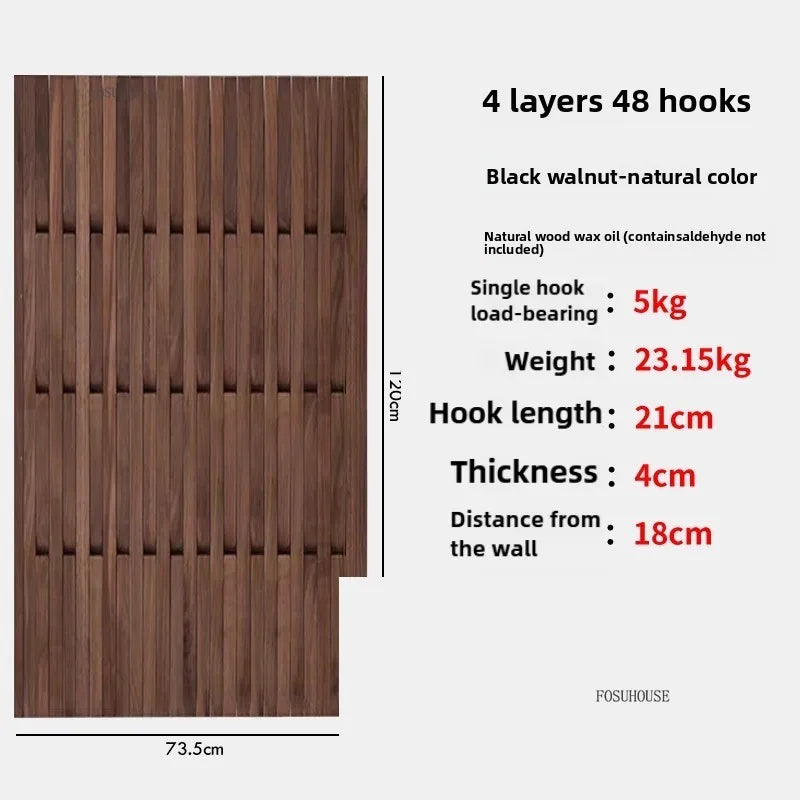 Creativity Wood Coat Racks Multilayer Wall Clothes Hanger Living Room Entrance Door Coat Rack Wall Porch Bedroom Hanging Area