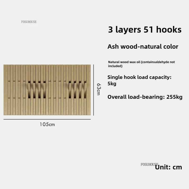 Creativity Wood Coat Racks Multilayer Wall Clothes Hanger Living Room Entrance Door Coat Rack Wall Porch Bedroom Hanging Area