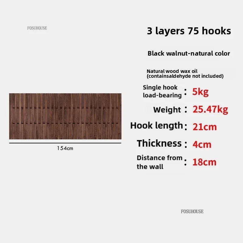 Creativity Wood Coat Racks Multilayer Wall Clothes Hanger Living Room Entrance Door Coat Rack Wall Porch Bedroom Hanging Area