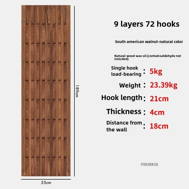 Creativity Wood Coat Racks Multilayer Wall Clothes Hanger Living Room Entrance Door Coat Rack Wall Porch Bedroom Hanging Area