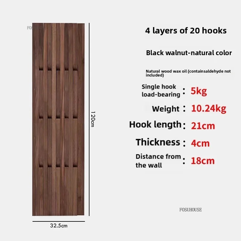 Creativity Wood Coat Racks Multilayer Wall Clothes Hanger Living Room Entrance Door Coat Rack Wall Porch Bedroom Hanging Area
