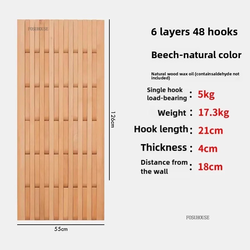 Creativity Wood Coat Racks Multilayer Wall Clothes Hanger Living Room Entrance Door Coat Rack Wall Porch Bedroom Hanging Area