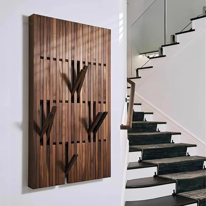 Creativity Wood Coat Racks Multilayer Wall Clothes Hanger Living Room Entrance Door Coat Rack Wall Porch Bedroom Hanging Area