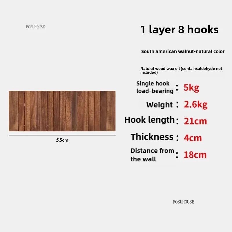 Creativity Wood Coat Racks Multilayer Wall Clothes Hanger Living Room Entrance Door Coat Rack Wall Porch Bedroom Hanging Area