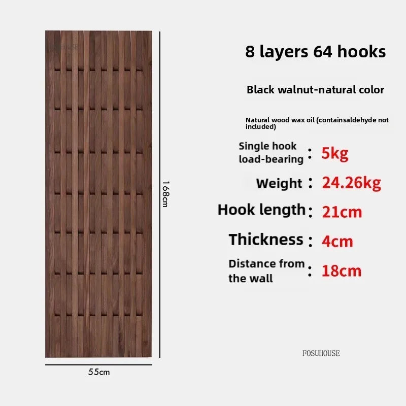 Creativity Wood Coat Racks Multilayer Wall Clothes Hanger Living Room Entrance Door Coat Rack Wall Porch Bedroom Hanging Area