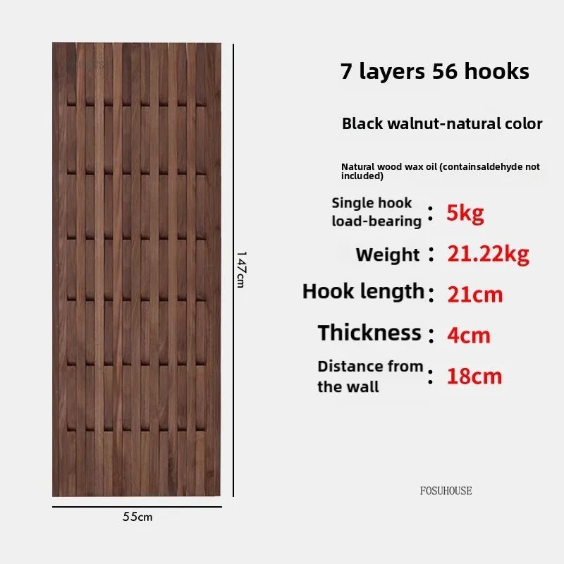 Creativity Wood Coat Racks Multilayer Wall Clothes Hanger Living Room Entrance Door Coat Rack Wall Porch Bedroom Hanging Area