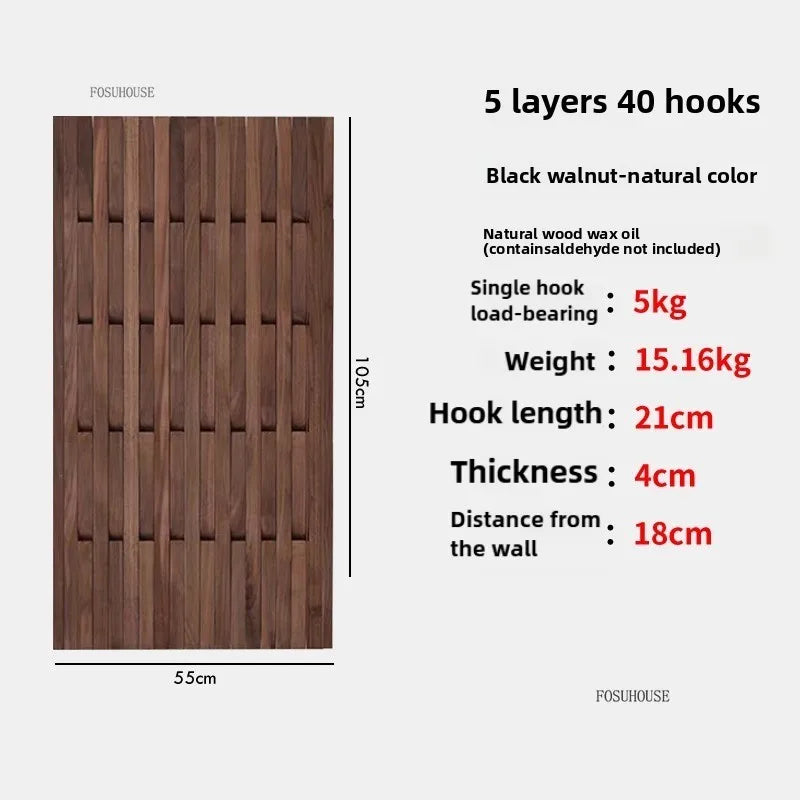 Creativity Wood Coat Racks Multilayer Wall Clothes Hanger Living Room Entrance Door Coat Rack Wall Porch Bedroom Hanging Area