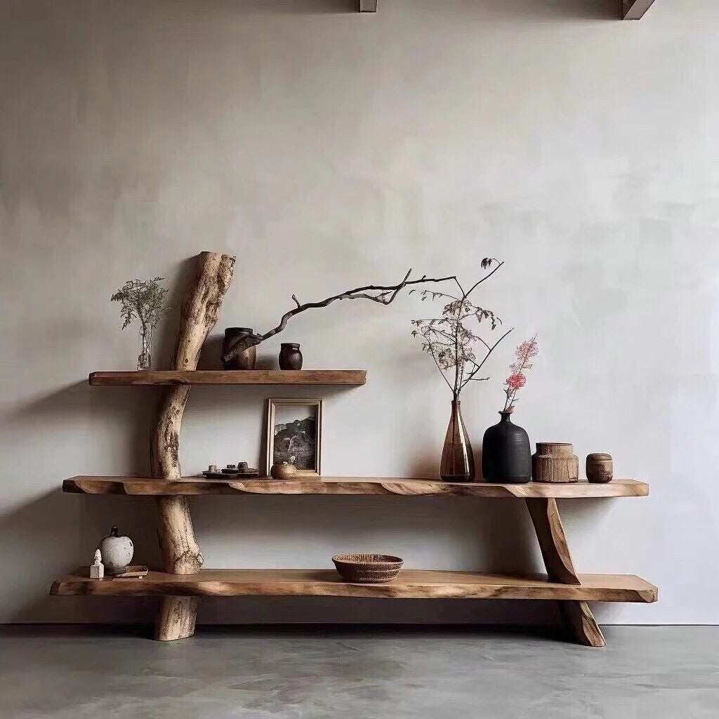 Wabi Sandy Fragrant Camphor Wood Solid Wood Bogu Rack Tea Display Cabinet Storage Rack