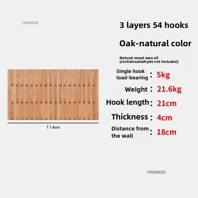 Creativity Wood Coat Racks Multilayer Wall Clothes Hanger Living Room Entrance Door Coat Rack Wall Porch Bedroom Hanging Area