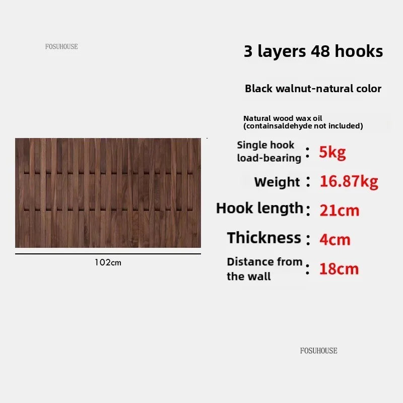 Creativity Wood Coat Racks Multilayer Wall Clothes Hanger Living Room Entrance Door Coat Rack Wall Porch Bedroom Hanging Area