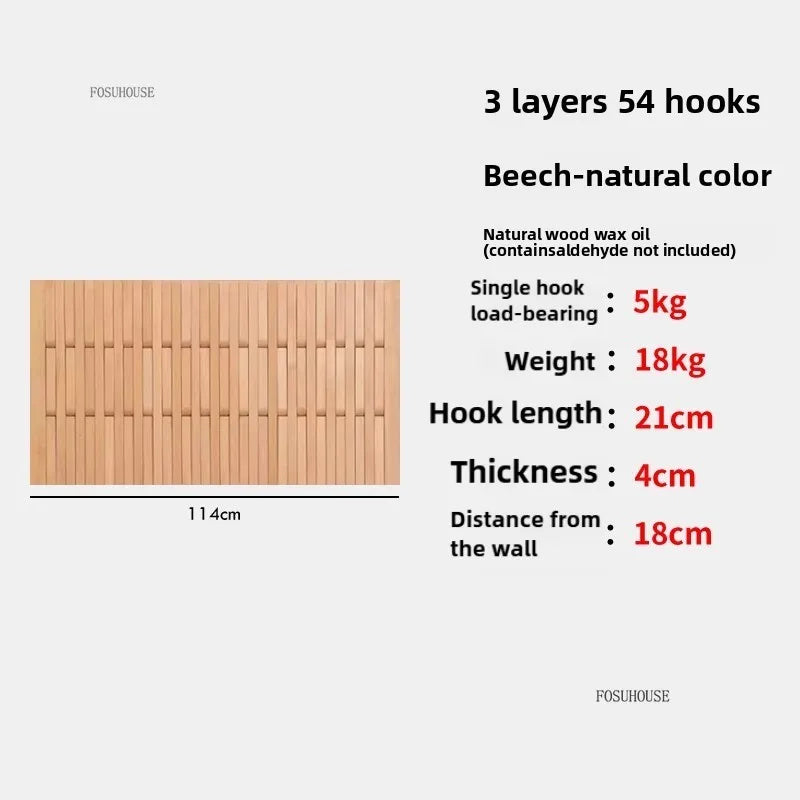 Creativity Wood Coat Racks Multilayer Wall Clothes Hanger Living Room Entrance Door Coat Rack Wall Porch Bedroom Hanging Area