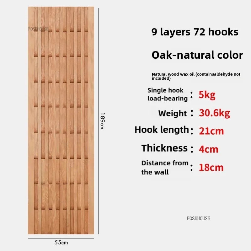 Creativity Wood Coat Racks Multilayer Wall Clothes Hanger Living Room Entrance Door Coat Rack Wall Porch Bedroom Hanging Area