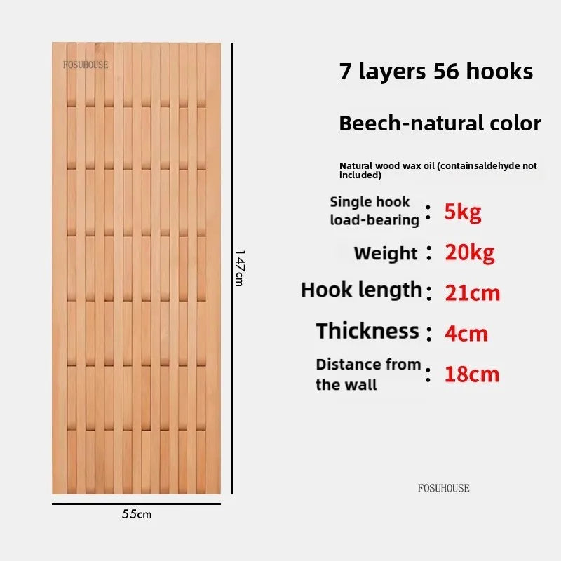 Creativity Wood Coat Racks Multilayer Wall Clothes Hanger Living Room Entrance Door Coat Rack Wall Porch Bedroom Hanging Area