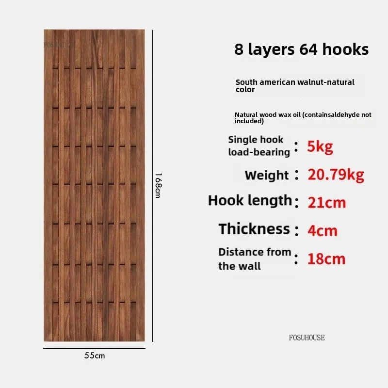 Creativity Wood Coat Racks Multilayer Wall Clothes Hanger Living Room Entrance Door Coat Rack Wall Porch Bedroom Hanging Area