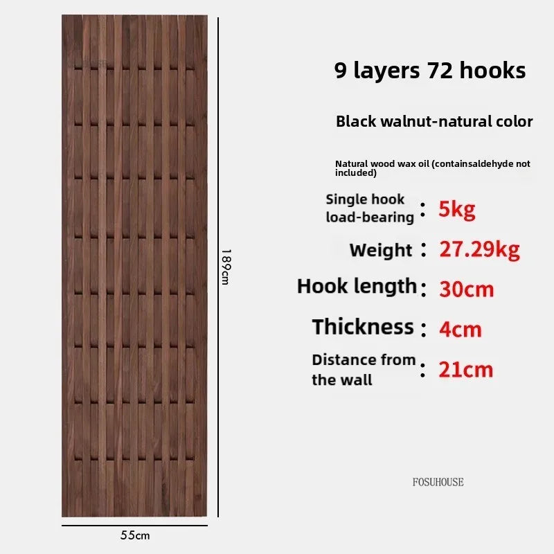 Creativity Wood Coat Racks Multilayer Wall Clothes Hanger Living Room Entrance Door Coat Rack Wall Porch Bedroom Hanging Area