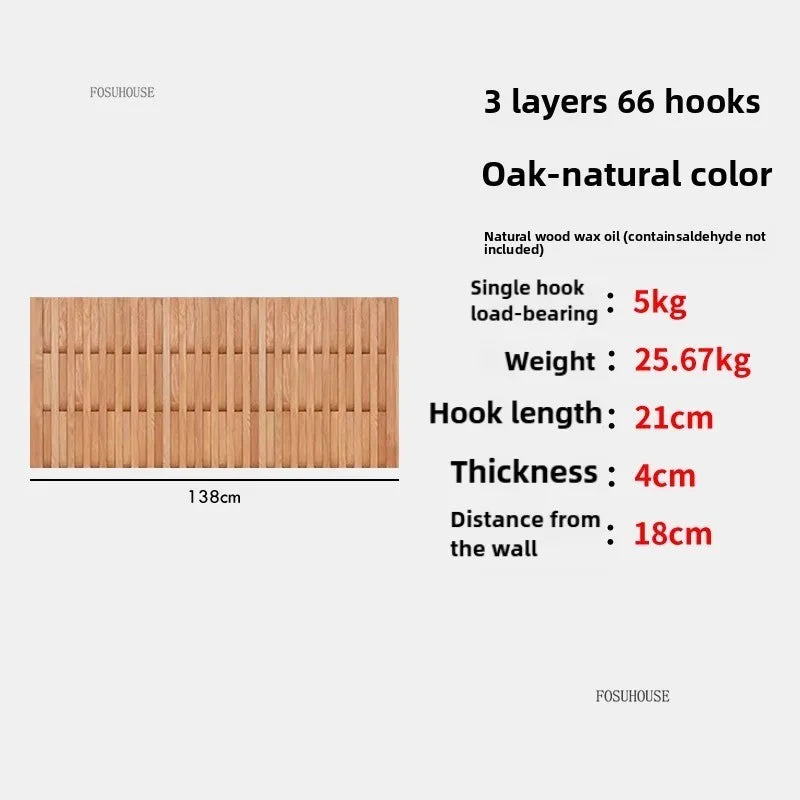 Creativity Wood Coat Racks Multilayer Wall Clothes Hanger Living Room Entrance Door Coat Rack Wall Porch Bedroom Hanging Area