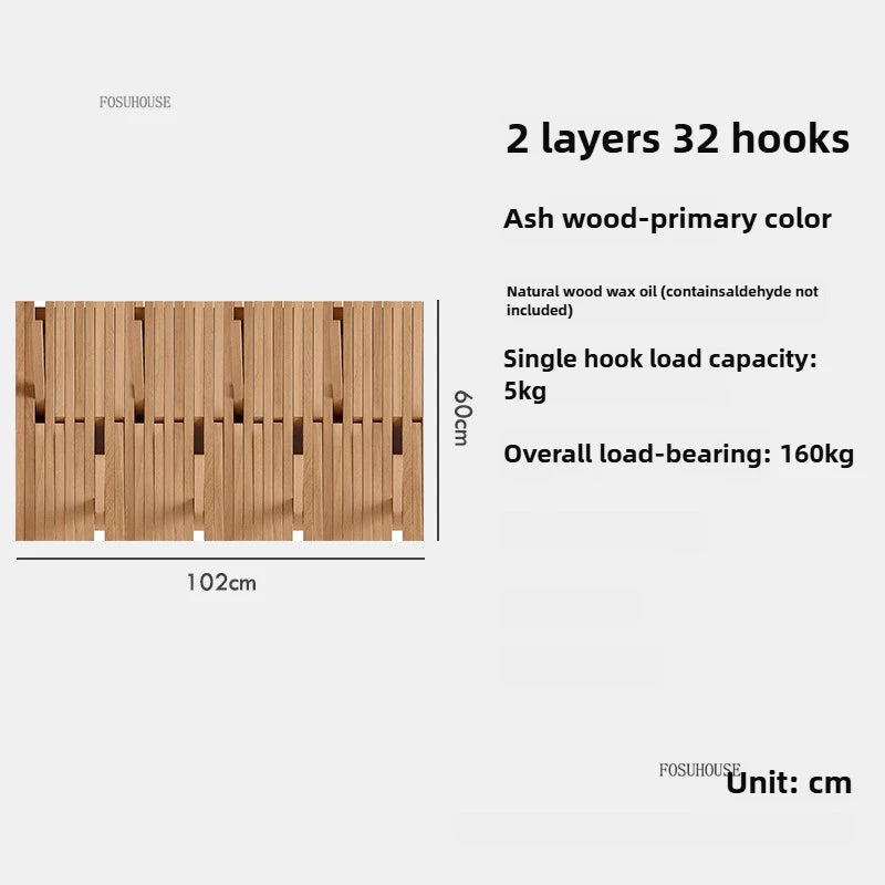 Creativity Wood Coat Racks Multilayer Wall Clothes Hanger Living Room Entrance Door Coat Rack Wall Porch Bedroom Hanging Area