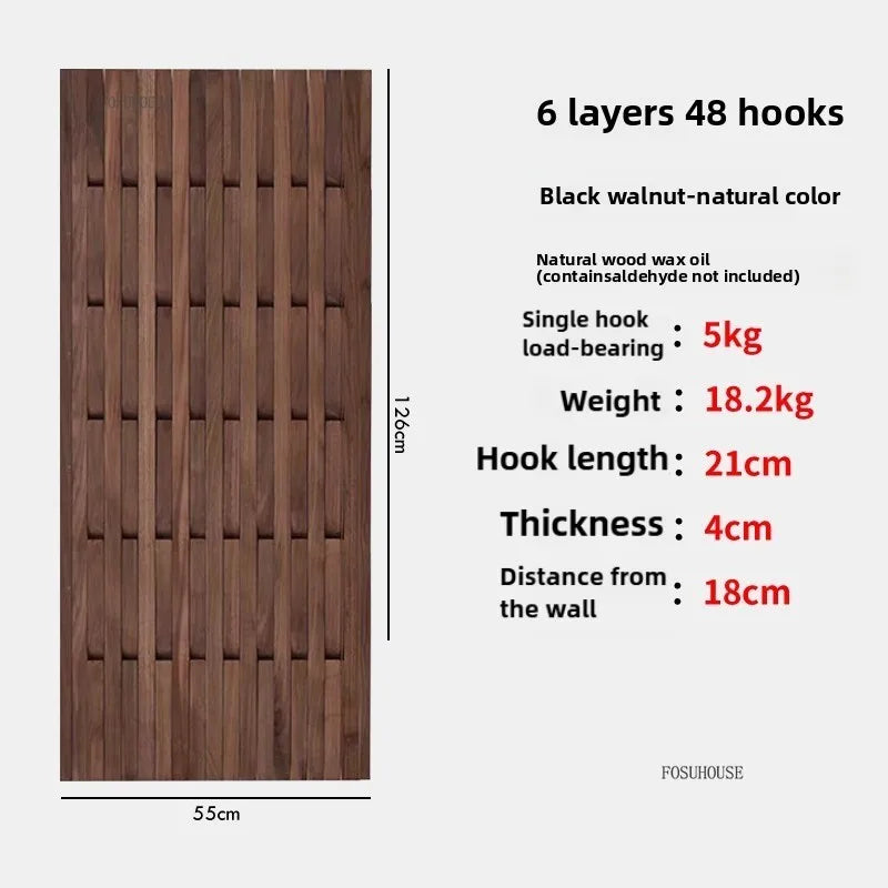 Creativity Wood Coat Racks Multilayer Wall Clothes Hanger Living Room Entrance Door Coat Rack Wall Porch Bedroom Hanging Area