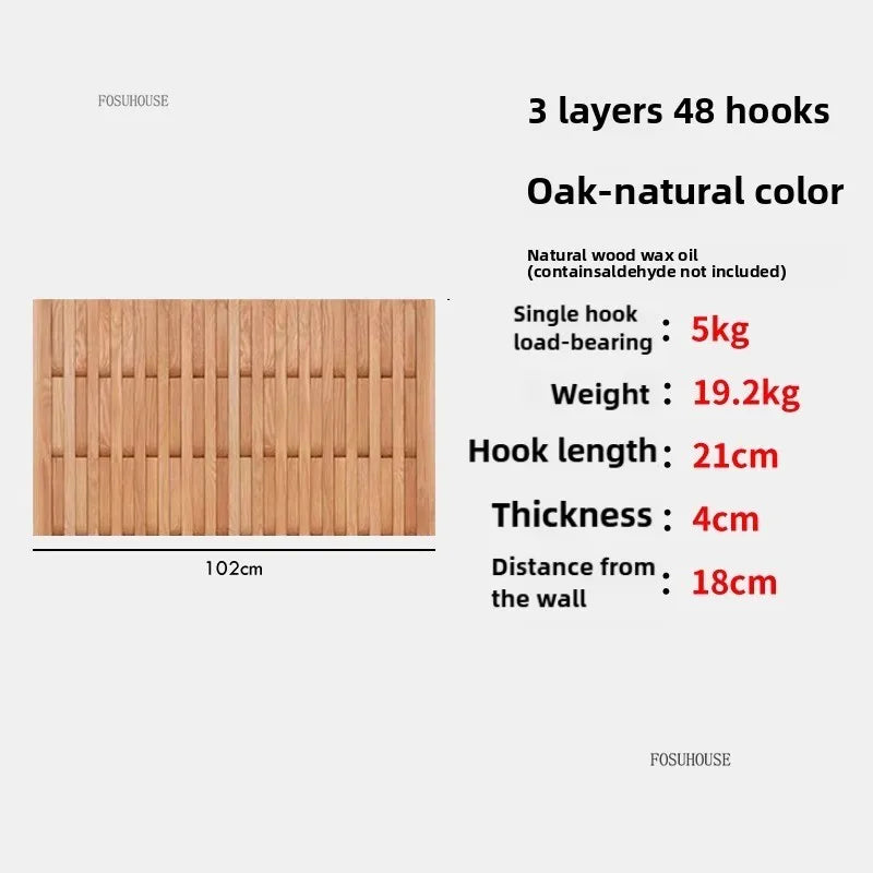 Creativity Wood Coat Racks Multilayer Wall Clothes Hanger Living Room Entrance Door Coat Rack Wall Porch Bedroom Hanging Area
