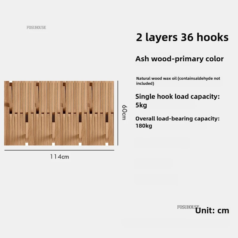 Creativity Wood Coat Racks Multilayer Wall Clothes Hanger Living Room Entrance Door Coat Rack Wall Porch Bedroom Hanging Area