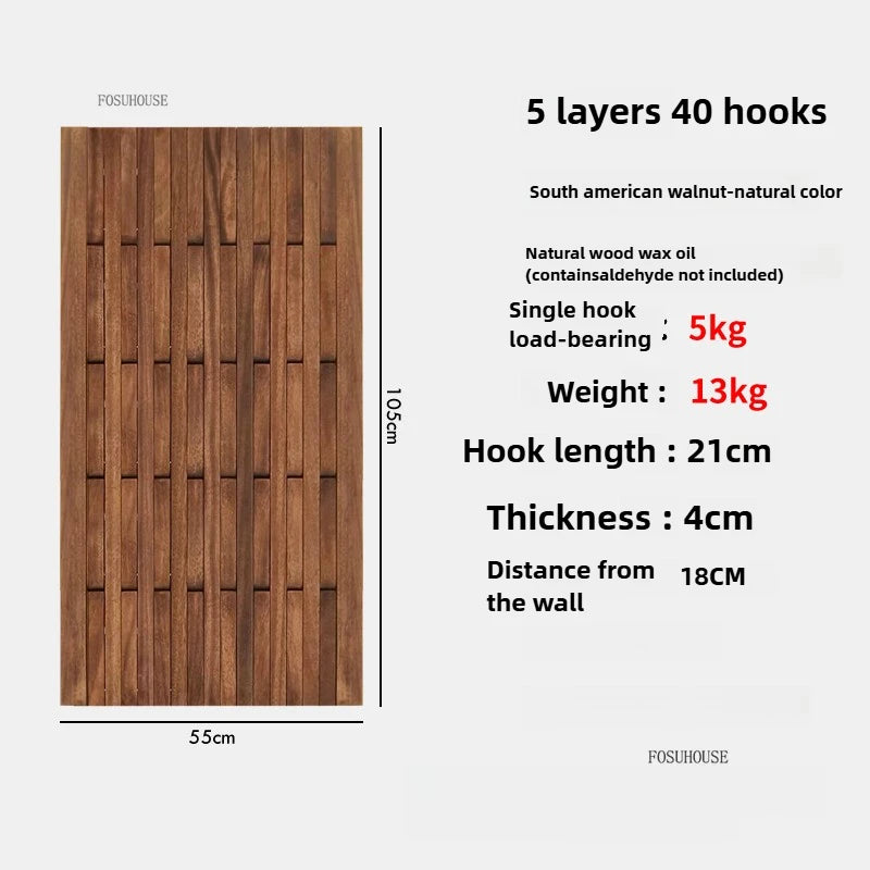 Creativity Wood Coat Racks Multilayer Wall Clothes Hanger Living Room Entrance Door Coat Rack Wall Porch Bedroom Hanging Area