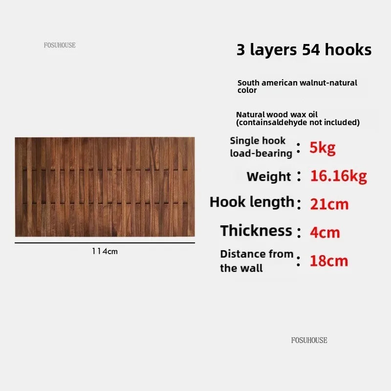 Creativity Wood Coat Racks Multilayer Wall Clothes Hanger Living Room Entrance Door Coat Rack Wall Porch Bedroom Hanging Area