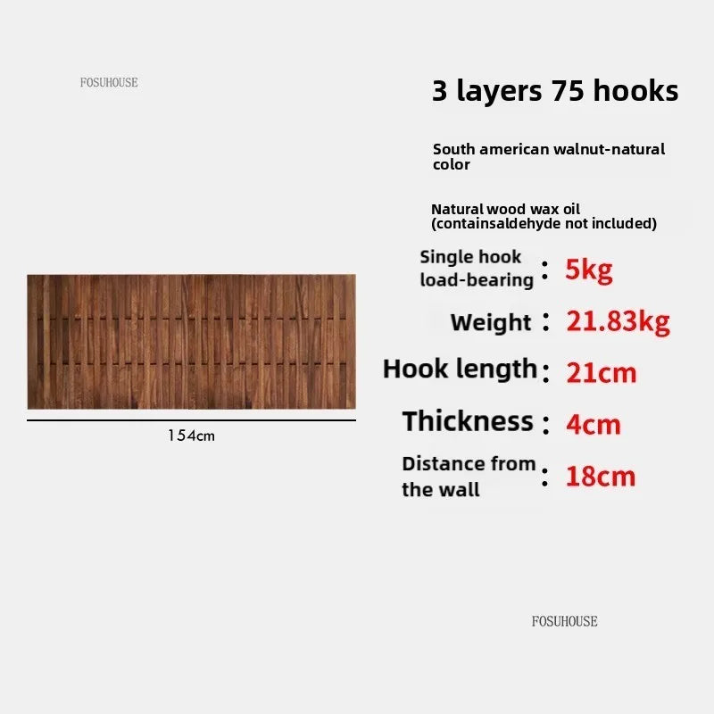 Creativity Wood Coat Racks Multilayer Wall Clothes Hanger Living Room Entrance Door Coat Rack Wall Porch Bedroom Hanging Area