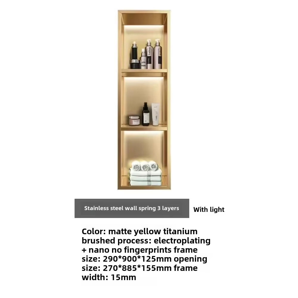 304 Stainless Steel Embedded Niche Hand Washing Bathroom Bathroom Shower Room Toilet Embedded Storage Wall Cabinet
