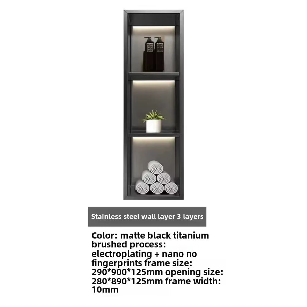 304 Stainless Steel Embedded Niche Hand Washing Bathroom Bathroom Shower Room Toilet Embedded Storage Wall Cabinet