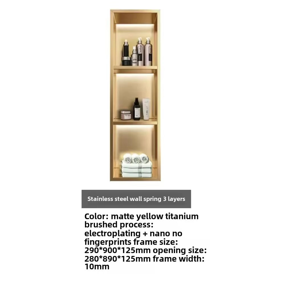 304 Stainless Steel Embedded Niche Hand Washing Bathroom Bathroom Shower Room Toilet Embedded Storage Wall Cabinet