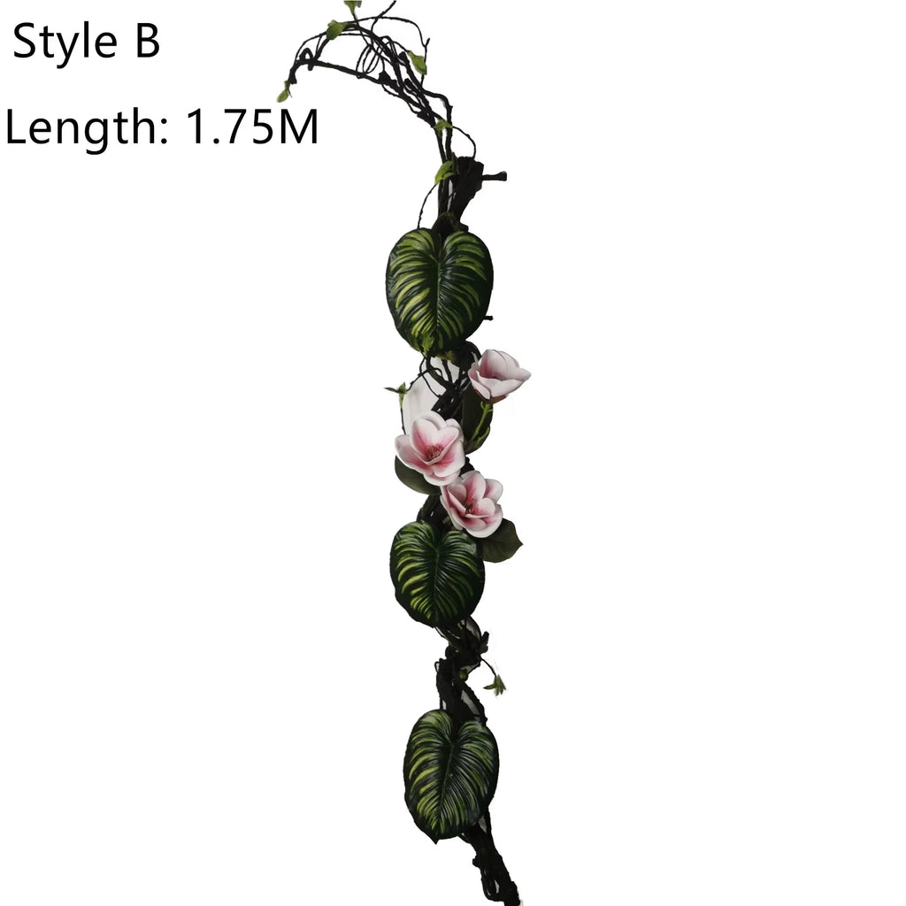 1 Pieces 5.57 Feet Artificial Vine Foam Free Bending Decoration Bedroom Bathroom Landscaping Indoor DIY Artificial Rattan