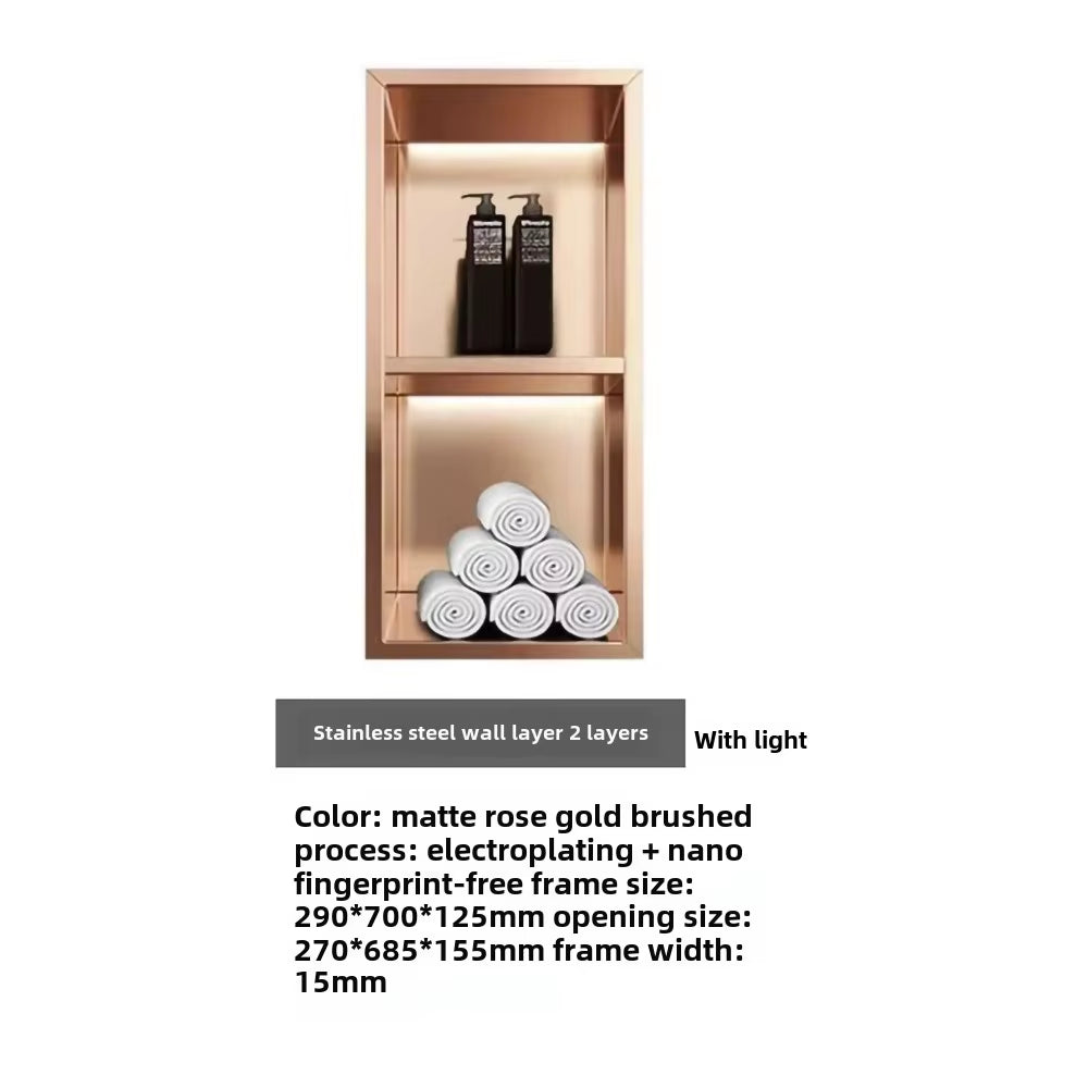 304 Stainless Steel Embedded Niche Hand Washing Bathroom Bathroom Shower Room Toilet Embedded Storage Wall Cabinet