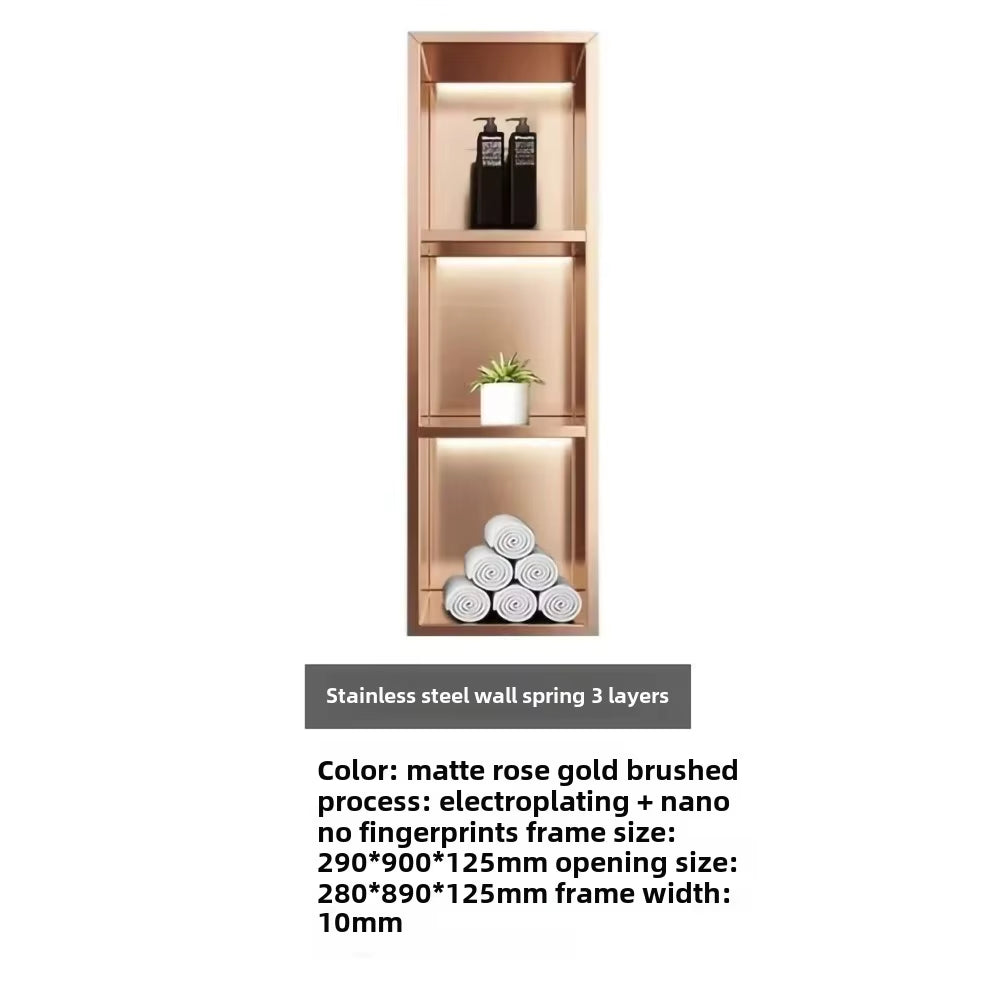 304 Stainless Steel Embedded Niche Hand Washing Bathroom Bathroom Shower Room Toilet Embedded Storage Wall Cabinet